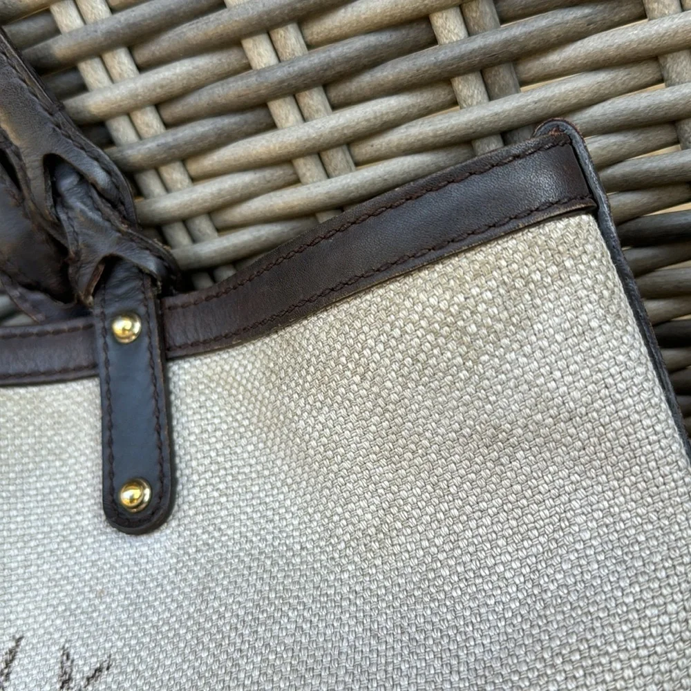 Summer Must Have Auth Gucci Canvas & Leather Tote - Picture 11 of 17